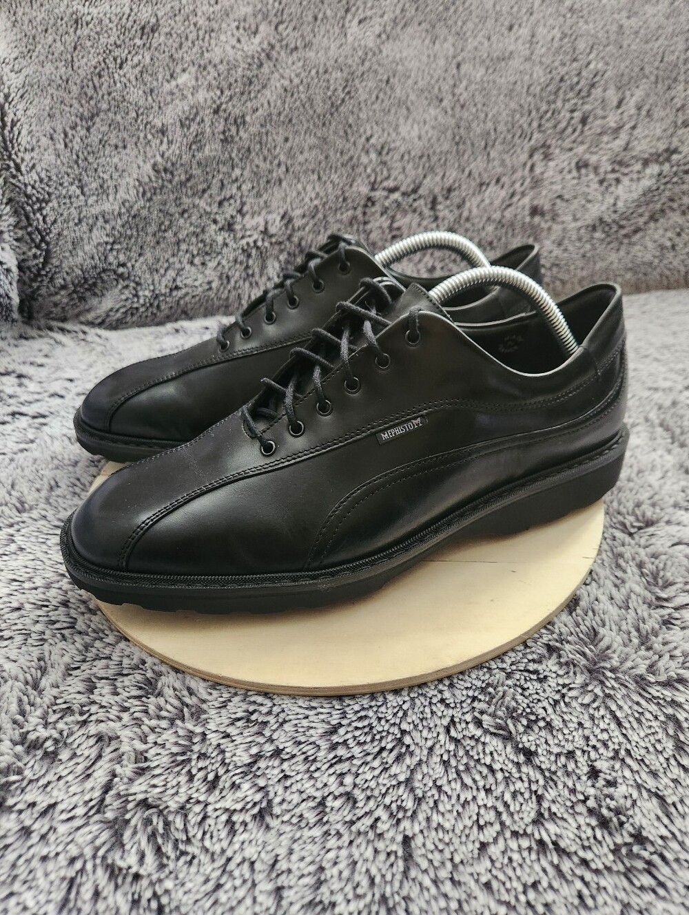 Mephisto Goodyear Welt Black Leather Bicycle Toe Casual Shoes Men's Size 8.5 - Picture 4 of 9